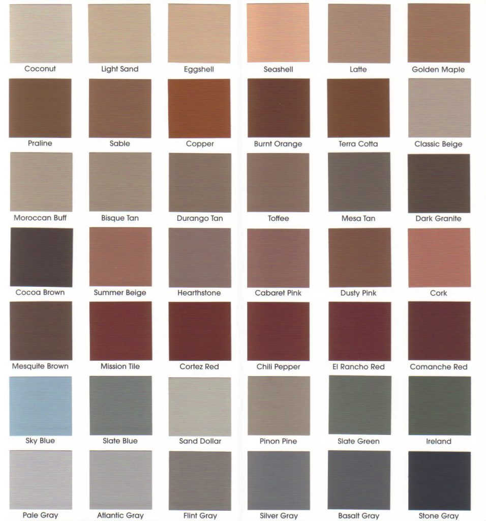 Colour chart from Dufferin Concrete